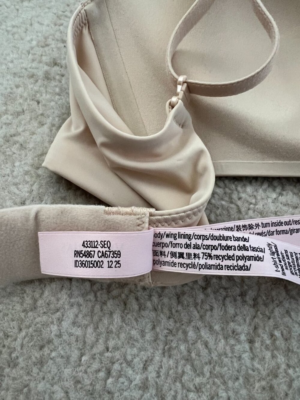 Victoria’s Secret Lightly Lined Wireless T-Shirt Bra Nude Beige 34C NWOT - Picture 7 of 8